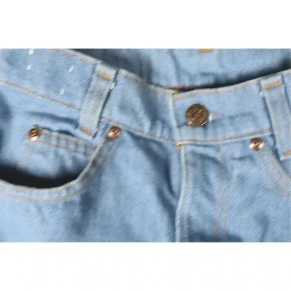 Vintage 70s Big E Levis Barnstormer Bellbottoms Pintuck Flare Denim Jeans22 in